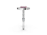 White gold Fancy Pink Emerald  Halo Diamond Engagement Ring with Milgrain Band and Four-Prong Setting_51