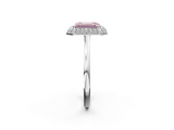 White gold Fancy Pink Emerald  Halo Diamond Engagement Ring with Solitaire Band and Four-Prong Setting_22