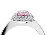 White gold Fancy Pink Emerald  Halo Diamond Engagement Ring with Solitaire Band and Four-Prong Setting_25
