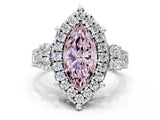White gold Fancy Pink Emerald  Halo Diamond Engagement Ring with Split Shank and Four-Prong Setting_67