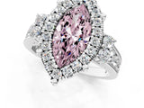 White gold Fancy Pink Emerald  Halo Diamond Engagement Ring with Split Shank and Four-Prong Setting_68