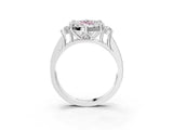 White gold Fancy Pink Emerald  Halo Diamond Engagement Ring with Split Shank and Four-Prong Setting_70