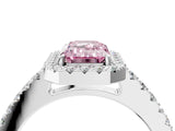 White gold Fancy Pink Emerald  Halo Diamond Pavé Solitaire Ring_55