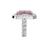 White gold Fancy Pink Emerald  Halo Diamond Pavé Solitaire Ring_56