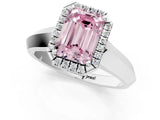 White gold Fancy Pink Emerald  Halo Diamond Ring with Cathedral Band and Four-Prong Setting_50