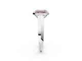White gold Fancy Pink Emerald  Halo Diamond Ring with Cathedral Band and Four-Prong Setting_51