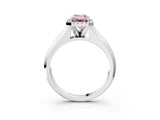 White gold Fancy Pink Emerald  Halo Diamond Ring with Cathedral Band and Four-Prong Setting_52