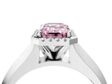 White gold Fancy Pink Emerald  Halo Diamond Ring with Cathedral Band and Four-Prong Setting_53