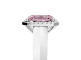 White gold Fancy Pink Emerald  Halo Diamond Ring with Cathedral Band and Four-Prong Setting_54