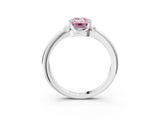 White gold Fancy Pink Emerald  Halo Diamond Ring with Round Cluster Setting, Solitaire Band, and Four-Prong Setting_51