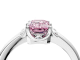 White gold Fancy Pink Emerald  Halo Diamond Ring with Round Cluster Setting, Solitaire Band, and Four-Prong Setting_53