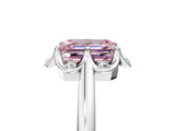 White gold Fancy Pink Emerald  Halo Diamond Ring with Round Cluster Setting, Solitaire Band, and Four-Prong Setting_53
