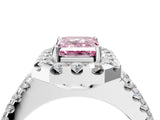 White gold Fancy Pink Emerald  Halo Diamond Split Shank Engagement Ring with Prong Setting_43