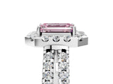 White gold Fancy Pink Emerald  Halo Diamond Split Shank Engagement Ring with Prong Setting_44