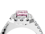 White gold Fancy Pink Emerald  Halo Diamond Split Shank Engagement Ring with Prong Setting_55