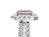 White gold Fancy Pink Emerald  Halo Diamond Split Shank Engagement Ring with Prong Setting_56