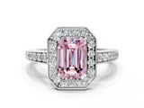White gold Fancy Pink Emerald  Halo Pavé Diamond Engagement Ring with Bezel Setting_37