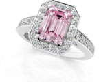 White gold Fancy Pink Emerald  Halo Pavé Diamond Engagement Ring with Bezel Setting_38