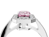 White gold Fancy Pink Emerald  Halo Pavé Diamond Engagement Ring with Bezel Setting_41