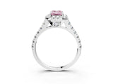 White gold Fancy Pink Emerald  Halo Pavé Diamond Engagement Ring with Four-Prong Setting_29