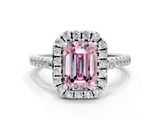 White gold Fancy Pink Emerald  Halo Pavé Diamond Engagement Ring with Four-Prong Setting_3