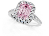 White gold Fancy Pink Emerald  Halo Pavé Diamond Engagement Ring with Four-Prong Setting_4