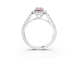 White gold Fancy Pink Emerald  Halo Pavé Diamond Engagement Ring with Four-Prong Setting_6