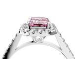 White gold Fancy Pink Emerald  Halo Pavé Diamond Engagement Ring with Four-Prong Setting_7