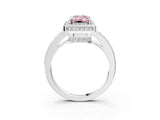 White gold Fancy Pink Emerald  Halo Pave Band Solitaire Ring with Prong Setting_69