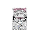 White gold Fancy Pink Emerald  Halo Pave Diamond Engagement Ring with Milgrain Detailing_53