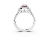 White gold Fancy Pink Emerald  Halo Pave Split Shank Prong Setting Ring_29