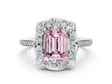 White gold Fancy Pink Emerald  Halo Round Diamond Pave Band with Four-Prong Setting_50