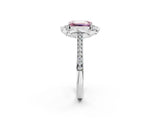 White gold Fancy Pink Emerald  Halo Round Diamond Pave Band with Four-Prong Setting_52