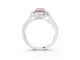 White gold Fancy Pink Emerald  Halo Round Diamond Pave Band with Four-Prong Setting_53