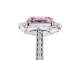 White gold Fancy Pink Emerald  Halo Round Diamond Pave Band with Four-Prong Setting_54