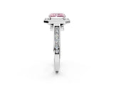 White gold Fancy Pink Emerald  Halo Solitaire Diamond Ring with Pave Band and Bezel Setting_51