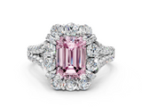 White gold Fancy Pink Emerald  Halo Split Shank Diamond Engagement Ring with Pave Band and Four-Prong Setting_54