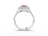 White gold Fancy Pink Emerald  Halo Split Shank Diamond Engagement Ring with Pave Band and Four-Prong Setting_57