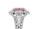 White gold Fancy Pink Emerald  Halo Split Shank Diamond Engagement Ring with Pave Band and Four-Prong Setting_59