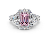 White gold Fancy Pink Emerald  Halo Split Shank Diamond Engagement Ring with Prong Setting_20