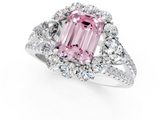 White gold Fancy Pink Emerald  Halo Split Shank Diamond Engagement Ring with Prong Setting_21