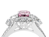 White gold Fancy Pink Emerald  Halo Split Shank Diamond Engagement Ring with Prong Setting_24