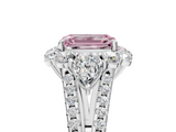 White gold Fancy Pink Emerald  Halo Split Shank Diamond Engagement Ring with Prong Setting_25