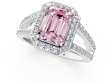 White gold Fancy Pink Emerald  Halo Split Shank Diamond Ring with Four-Prong Setting_33