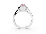 White gold Fancy Pink Emerald  Halo Split Shank Diamond Ring with Four-Prong Setting_35