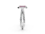 White gold Fancy Pink Emerald  Halo Split Shank Diamond Ring with Pavé Setting_40