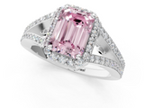White gold Fancy Pink Emerald  Halo Split Shank Diamond Ring with Prong Setting_20