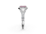 White gold Fancy Pink Emerald  Halo Split Shank Diamond Ring with Prong Setting_22