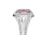White gold Fancy Pink Emerald  Halo Split Shank Pave Diamond Ring with Four-Prong Setting_54
