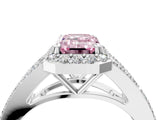 White gold Fancy Pink Emerald  Halo Split Shank Pave Diamond Ring with Four-Prong Setting_54